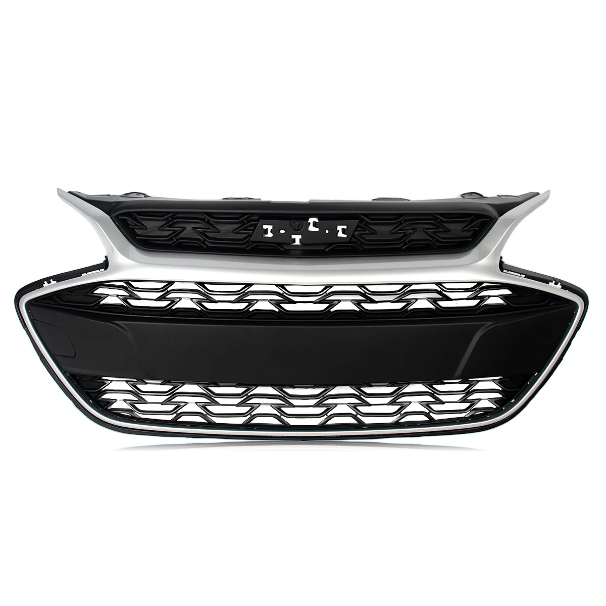 Front Bumper Grille Fit For 2019-2022 Chevrolet Spark Front Upper&Lower Grille Air Intake Grills Modified Grill Assembly Silver