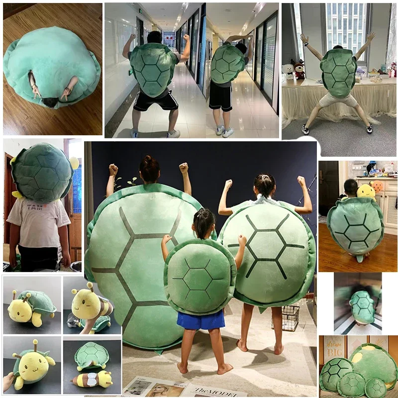 Turtle Shell Pillow Cushion Bean Bag Sofa Can Wear Small Turtle Soft Doll Plush Toy Oversized Turtle Shell Halloween Funny Gift