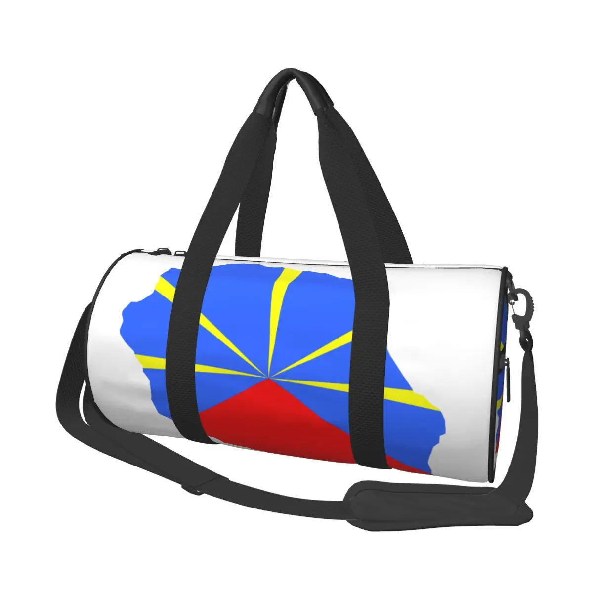 

974 Reunion Island Flag Large Duffle Gym Bag Multi-Functional Duffle Travel Bags Handbags Fitness bag