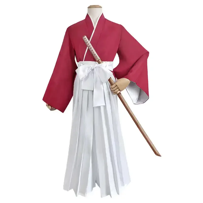 ญี่ปุ่นอะนิเมะ Rurouni Kenshin คอสเพลย์เครื่องแต่งกาย Algojo Himura Kenshin Kimono Kendo ชุดคอสเพลย์เครื่องแต่งกายชุดฟรีจัดส่ง