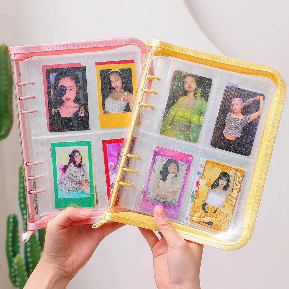 A5 Zipper Binder Photo Album Kpop Stars Card Collection Book Postcard Students Daily Diary Notebook Cover School Office Supplies