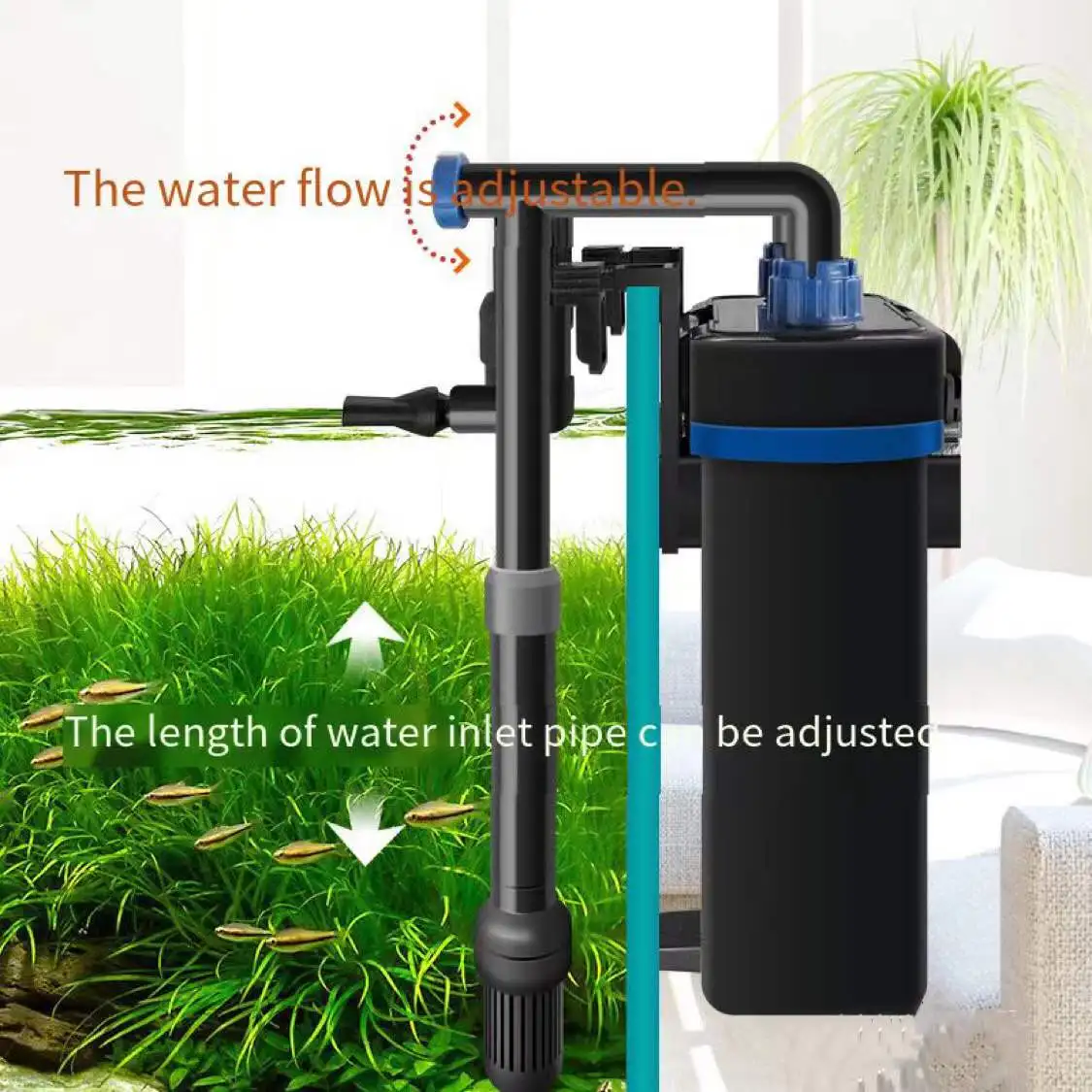 Fish tank external filter small silent hanging filter bucket fish tank degreasing film simple cleaning aquarium accessories 220V