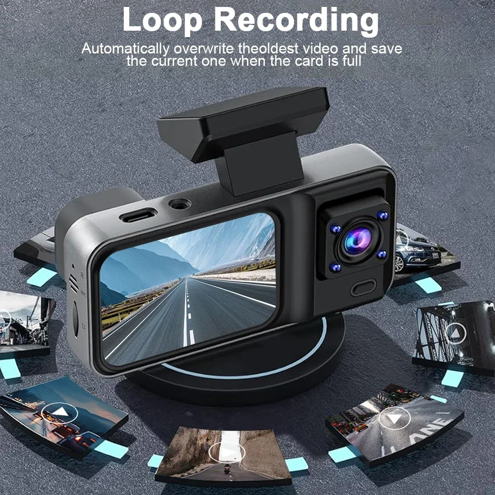 3 قناة سيارة داش كام DVR HD1080P المقصورة داشكام مركبة داش كام كاميرا القيادة مسجل الصندوق الأسود الداخلي 24H شاشة ركن السيارة #6