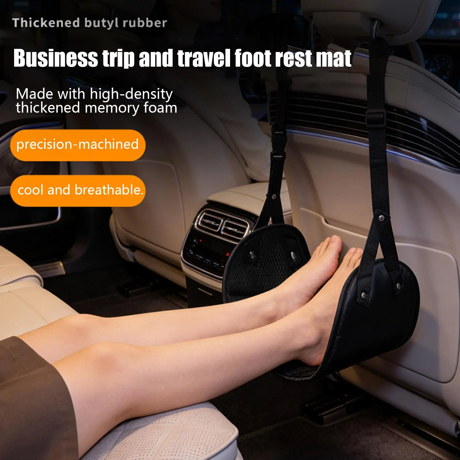 Airplane Foot Hammock Leg Rest Sling Travel Footrest Support for Airplane Car Bus Office Camping Long Flight