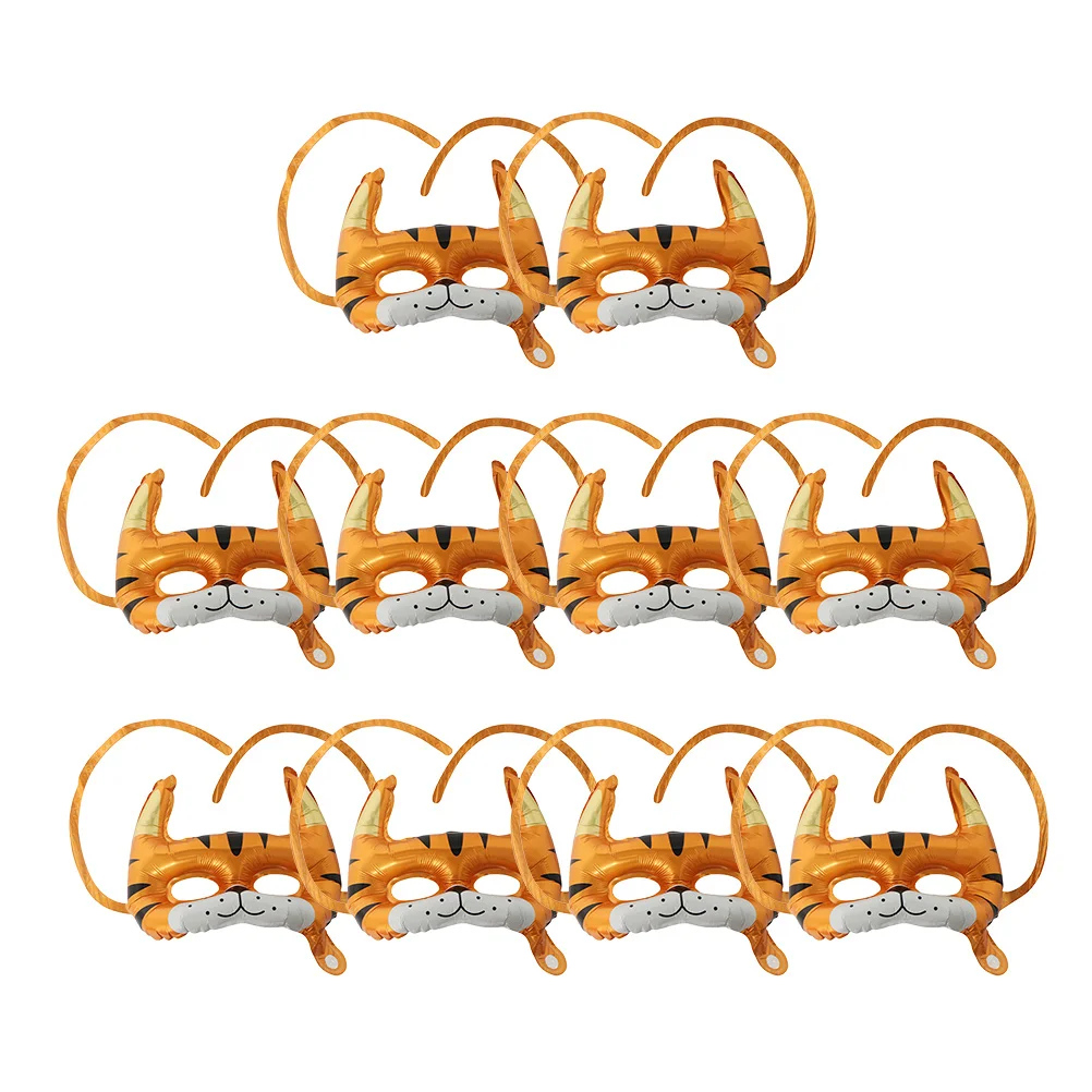 

10Pcs Cute Tiger Mask Balloon Aluminum Film Balloons Exquisite Decorative for Birthday Carnivals Aluminum Foil Balloons