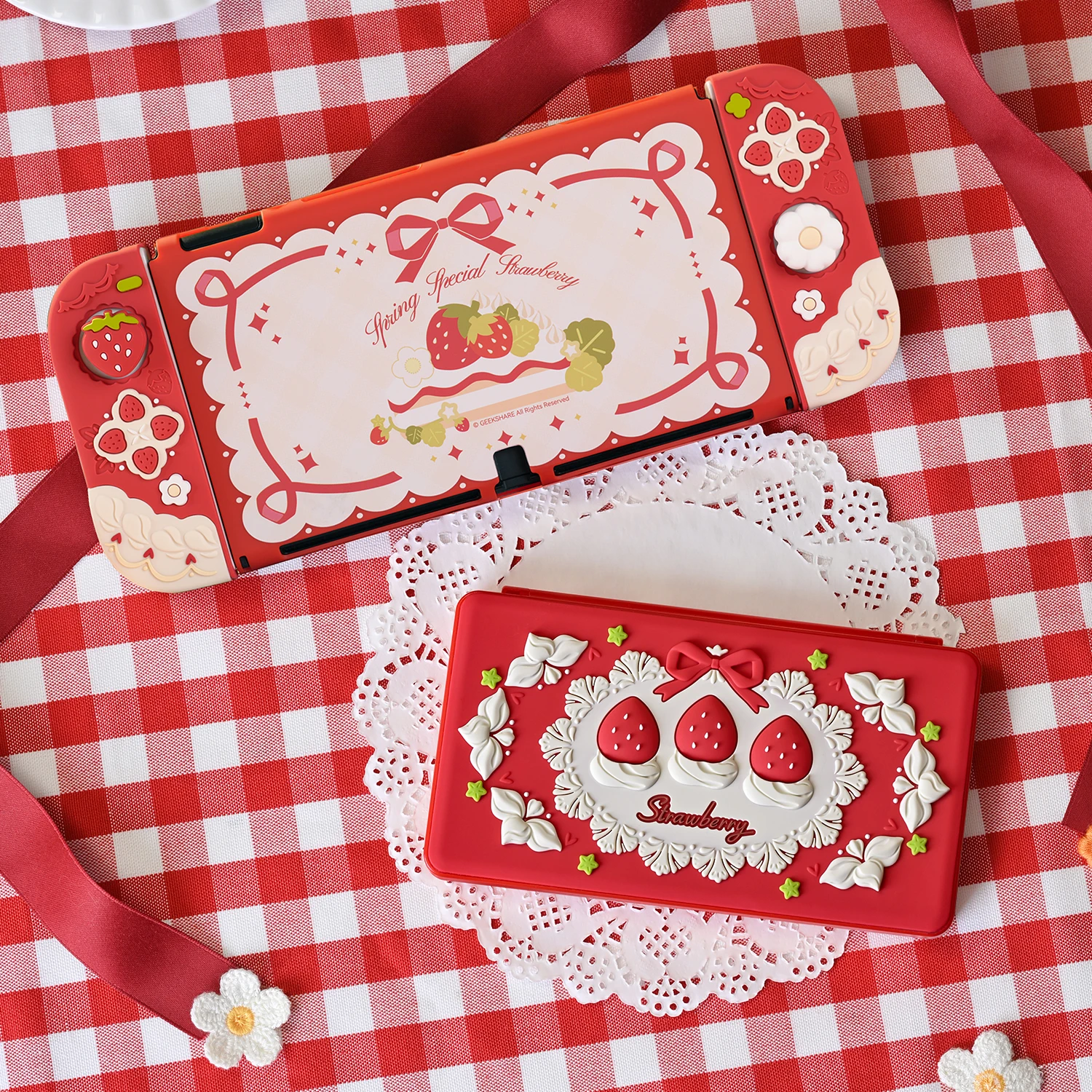 Pudełko na karty do gier Strawberry Hard Shell Etui ochronne na Nintendo Switch 2/NS Oled Lite Memory TF Cover Protector — zdjęcie produktu 6