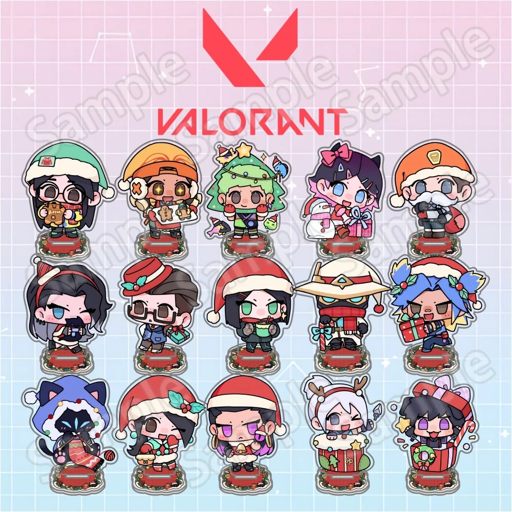 game Valorant Jett Sage Reyna Neon 10cm Acrylic Stand Keychain Desktop Ornament  Character Bag Pendant Collectible Fan Gift