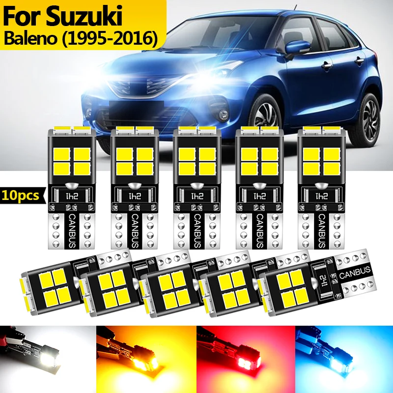 

10 шт. 12 В для Suzuki Baleno 1995 1996 1997 1998-2016 светодиодный габаритный фонарь стояночная лампа W5W T10 194 Canbus автомобильные аксессуары
