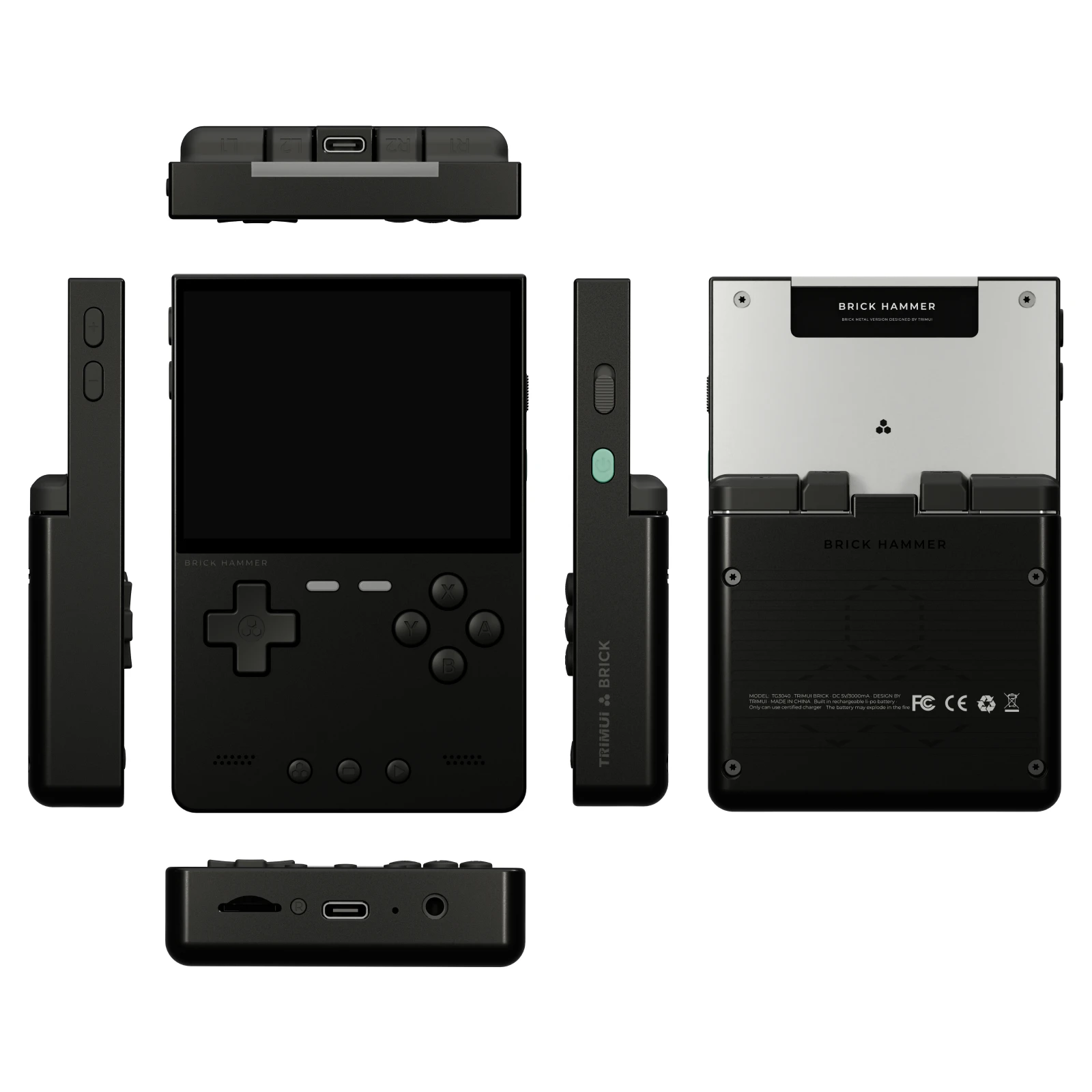 Metallgehäuse Trimui Brick Hammer Konsole - 3,2 Zoll Ultra-Klarer IPS-Bildschirm 3000mAh Open-Source Handheld Retro-Spielkonsole Bestes Geschenk