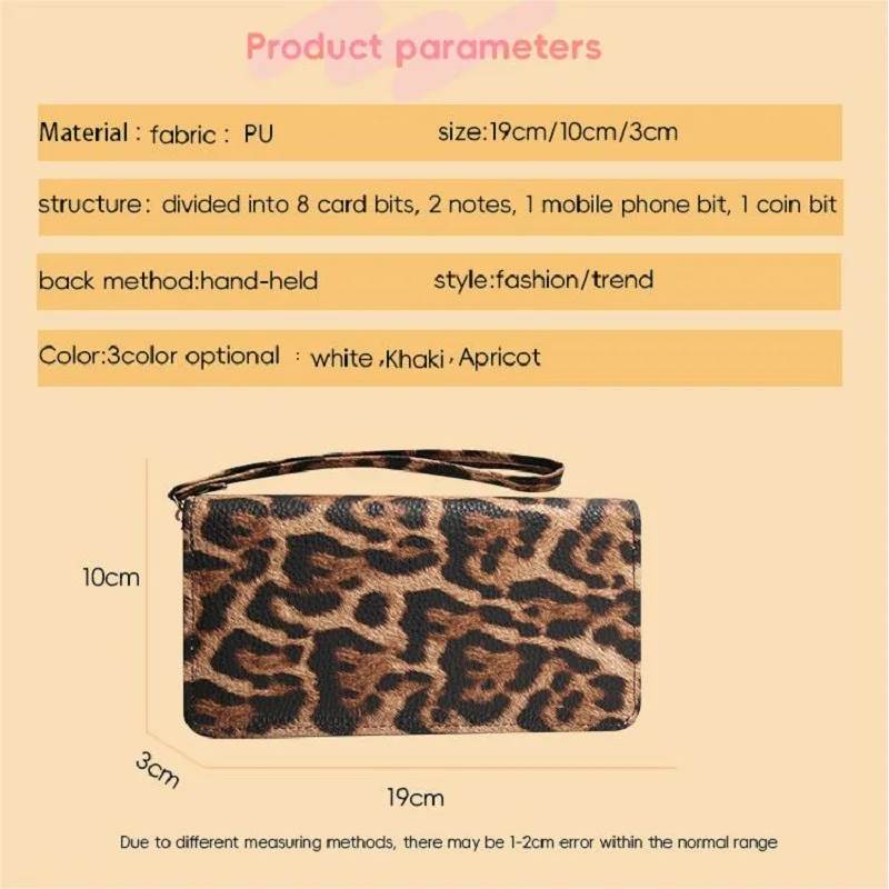 Vintage Leopard Print Long Wristlet Wallet Clutch for Women Leather Zipper Cell Phone Purse Credit Card Wallet with Coin Pocket