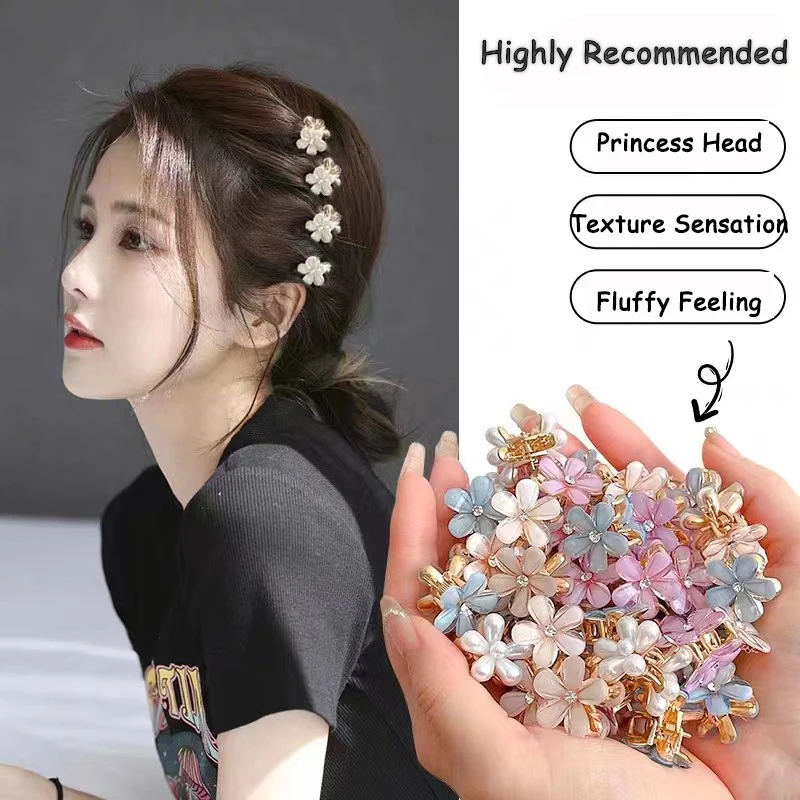 Camellia Alloy Hair Clip Women's Exquisite Mini Hair Clamp Out Sweet Daily Hundred Half Tie Broken Hair Headdresses