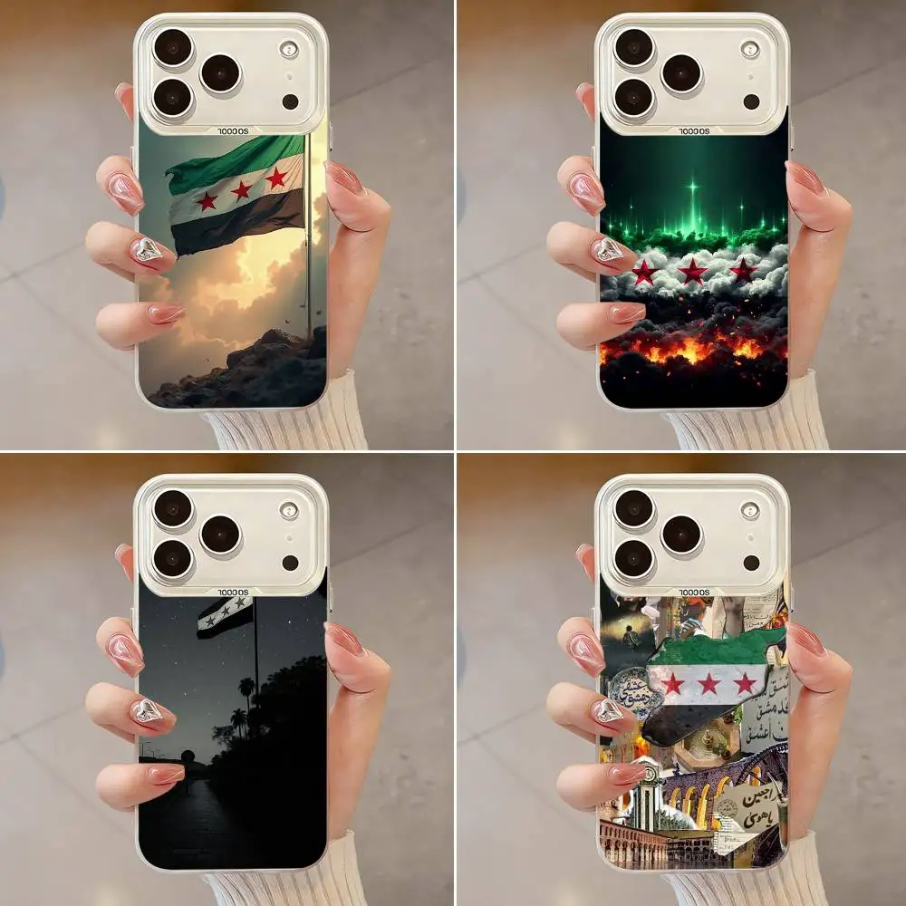 

Flag S-Syrian S-Syria Cool Phone Case For iPhone 17,16,13,12,X,11,15,14,Pro,Max,Plus,SE4,Air,Mini White IMD HD Matte