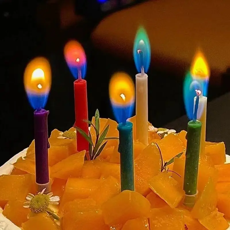 Magnifique mini gâteau d'anniversaire flamme colorée ci-après les, fête romantique QueSpa ci-après les