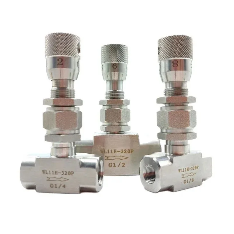 GOGO Micro Adjustment Valve 1/8 1/4 3/8 1/2 Female Thread Valve Stainless Steel 304 Adjustment Flow Sample