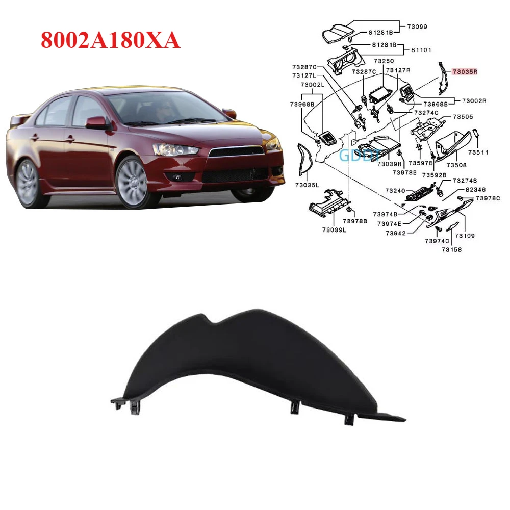 1 Piece Instrument Panel Side Cover for Lancer CY CY CZ Table Trim Side Panel for EVO 10 Instrument Protecter Cover 8002A180XA