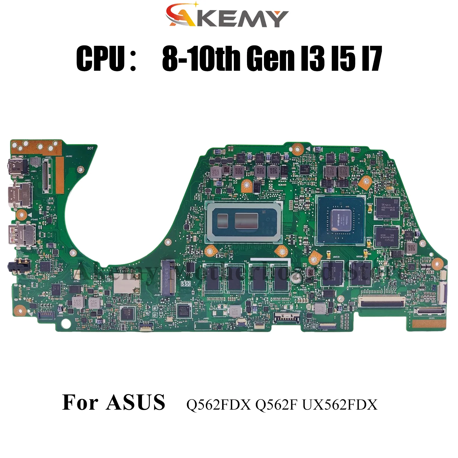 

UX562FDX Материнская плата для ноутбука ASUS ZenBook UX56IQ Q562FDX UX562 Q562F Материнская плата для ноутбука с процессором I3 I5 I7 100% tests OK stk