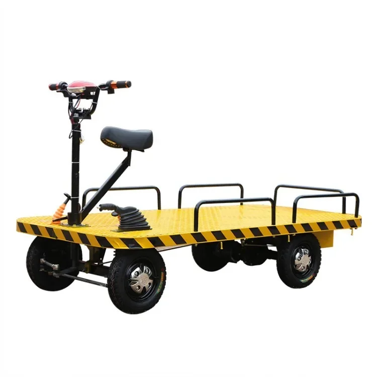 

Electric Four-wheel Flat Car Shop Car Electric Trolley Warehouse Cargo Flatbed Trolley Electric Flat Cargo Car