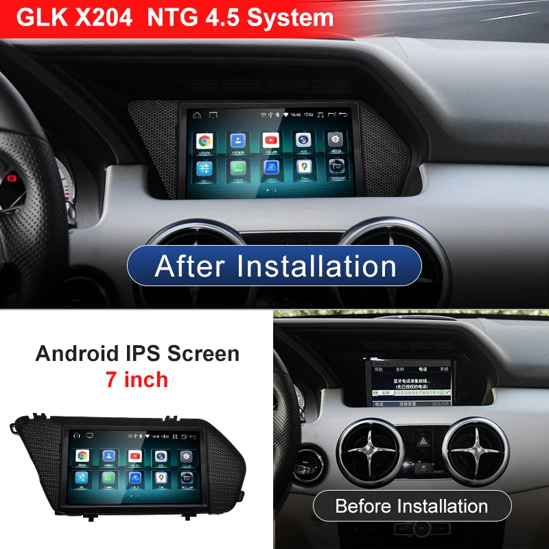 STWEI New Factory Price 7inch Android 14 Car Multimedia Players For Mercedes Benz GLK X204 GPS Navigation CarPlay AUTO Bluetooth