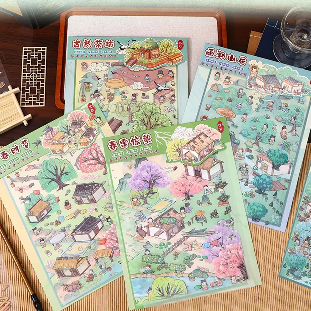 Cartoon 3D Miniature Scene 3D Stickers DIY Decorative Landscape Stickers Three-dimensional Capybara Hand Account Stickers