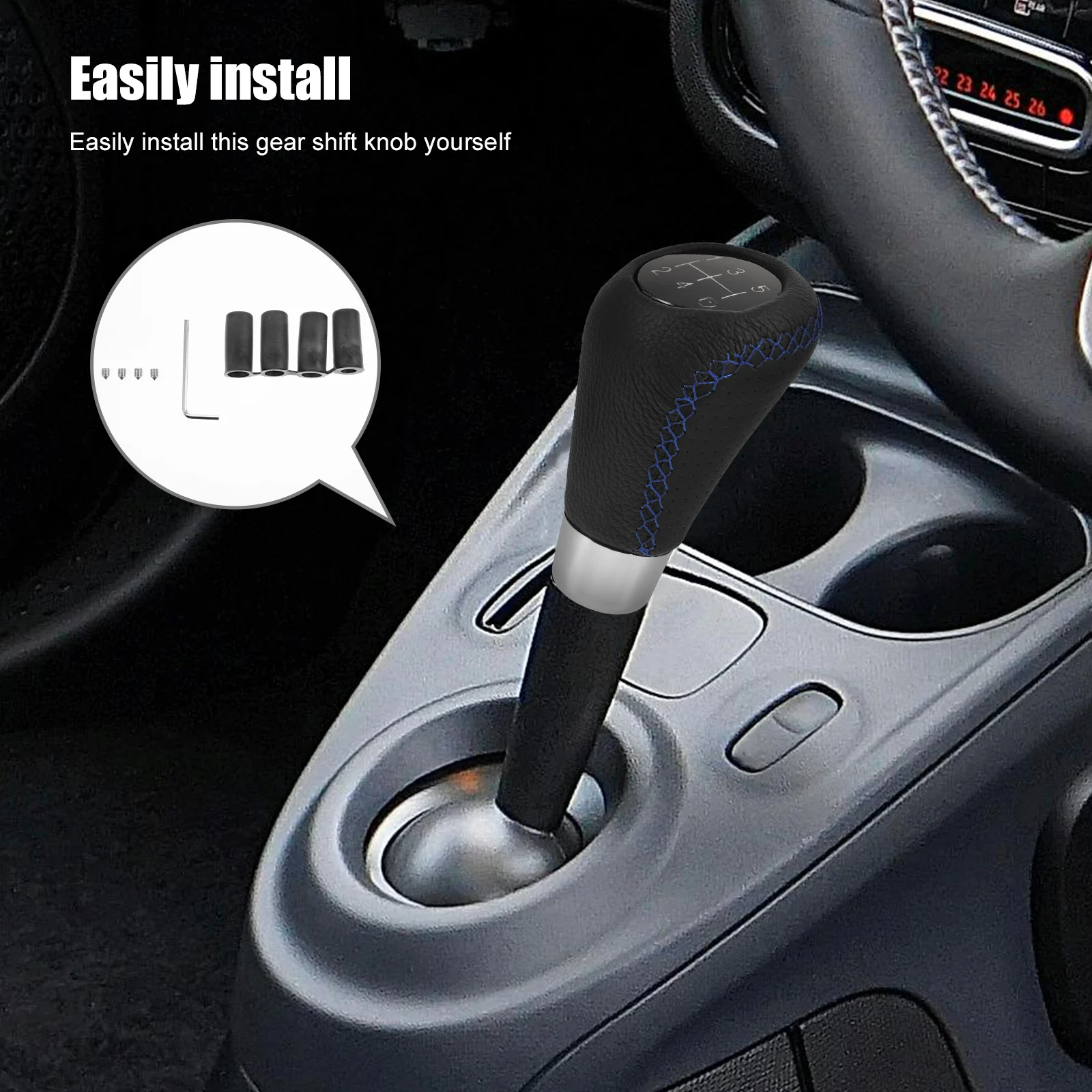 

Gear Shift Knob 5 Speed Artificial Stick Shifter Handle Car Accessory Smooth Shifting Durability Easy