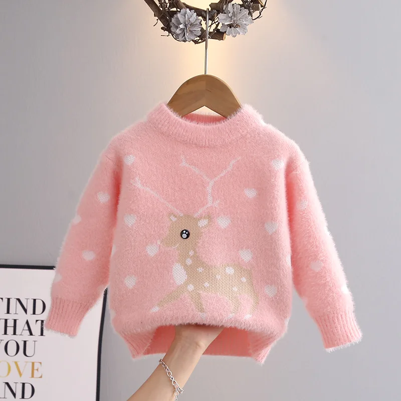 سترة محبوكة للفتيات لخريف وشتاء 2025 بلوزات بأكمام طويلة ورقبة مستديرة بلوفر مريح موضة جديدة ملابس أطفال #3