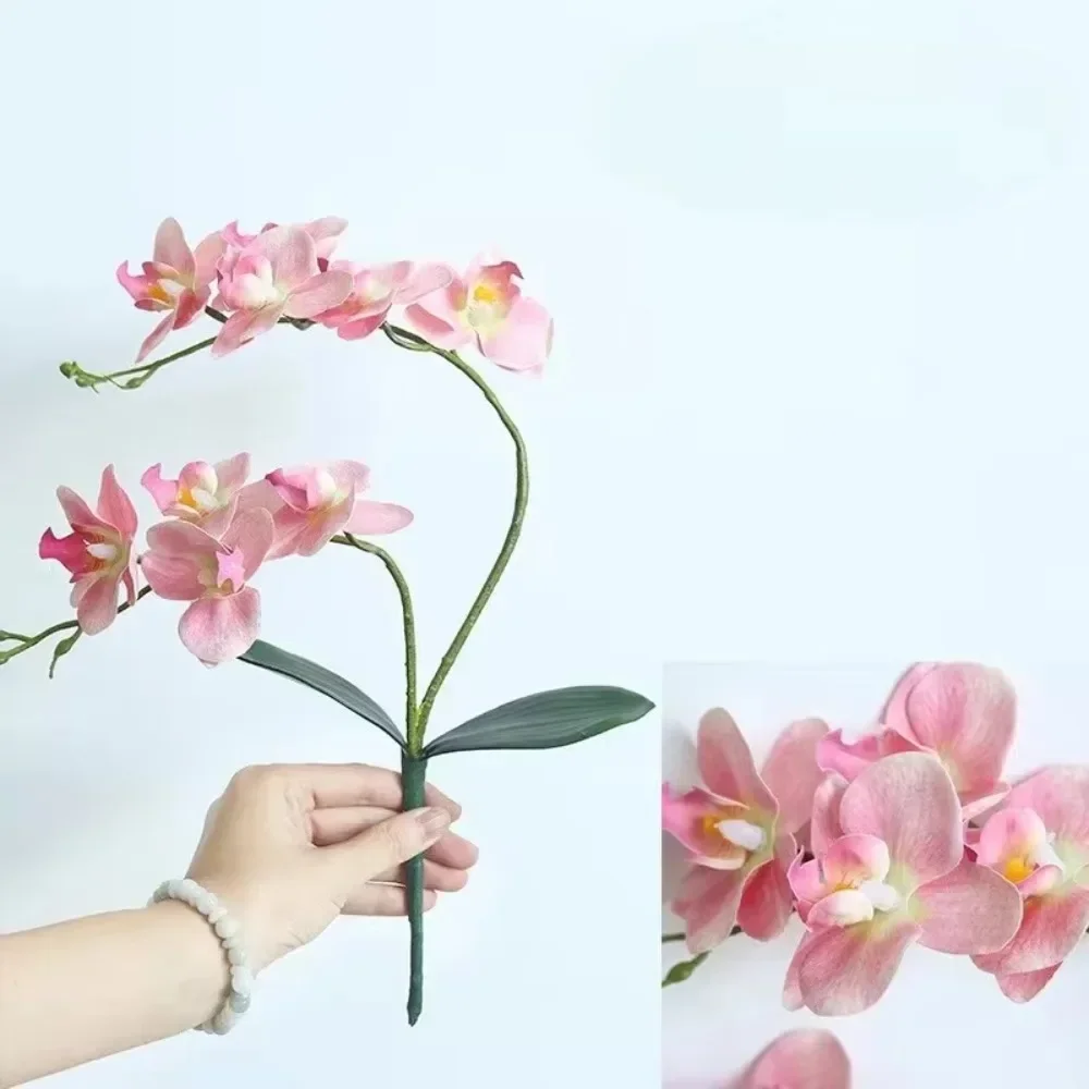 New Hot 46CM Simulation Flower Artificial Realistic Phalaenopsis Orchid Flower Soft Home Vase Decoration DIY Wedd Bouquets Decor