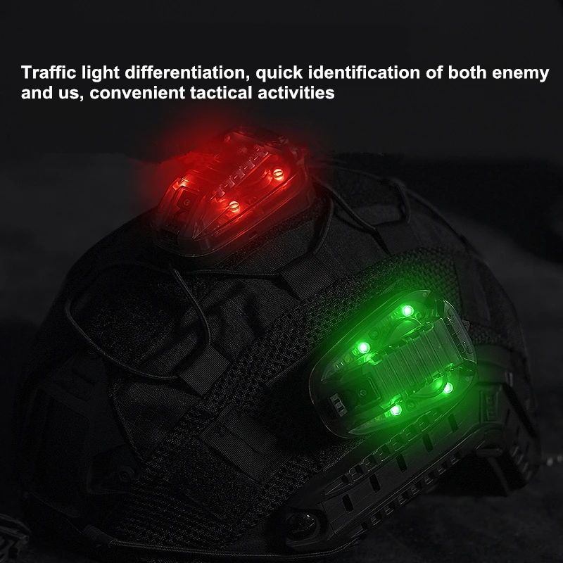 Multi Function Helmet Light Survival Signal Lamp, ABS Airsoft Helmet IR LED Light Adapter Identification Outdoor Helmet Light