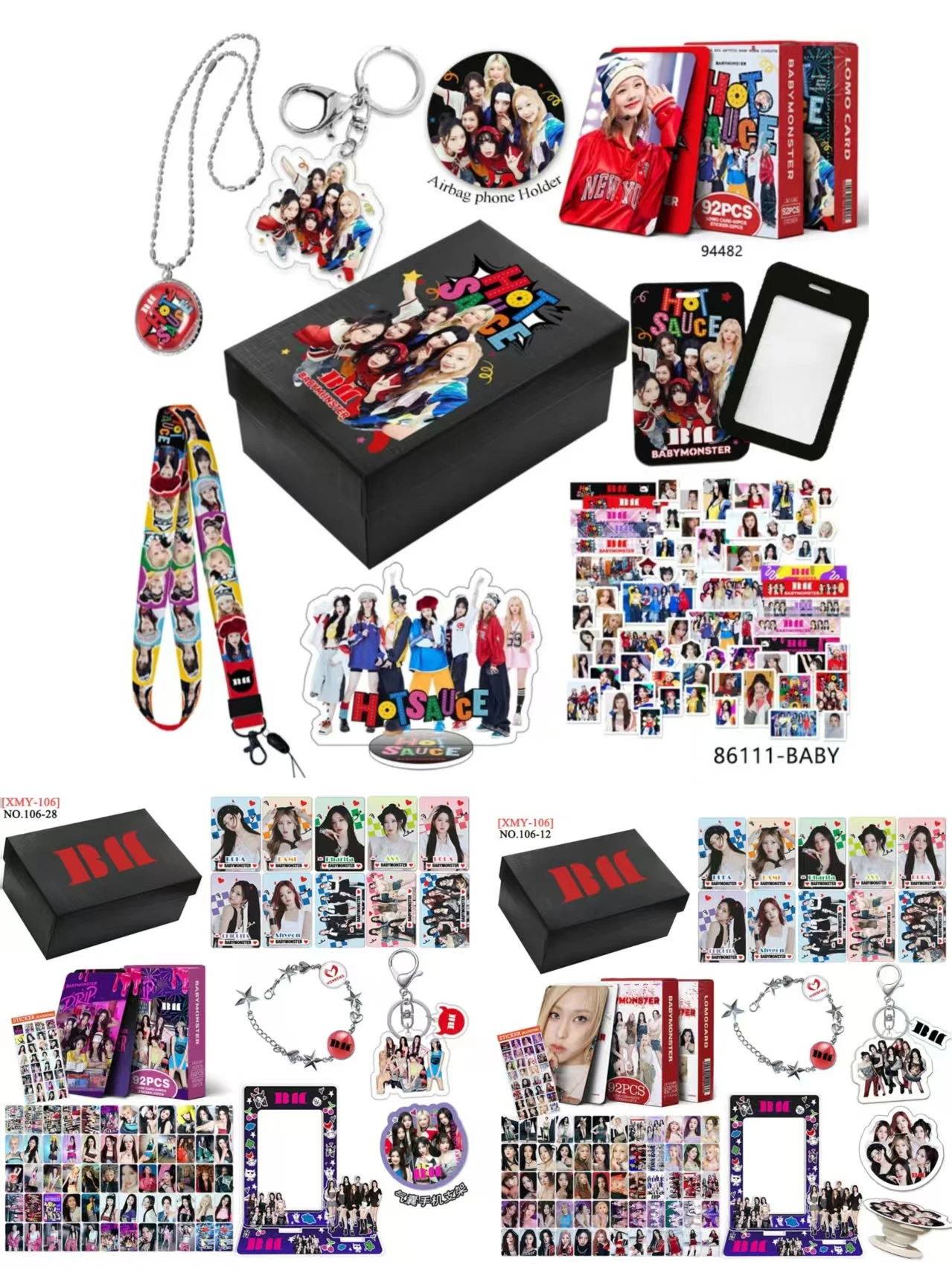 

Kpop Idol BABYMONSTER новый альбом со звездой периферийные маленькие карты ожерелье наклейка держатель для карт канцелярский набор подарков для фанатов коллекция