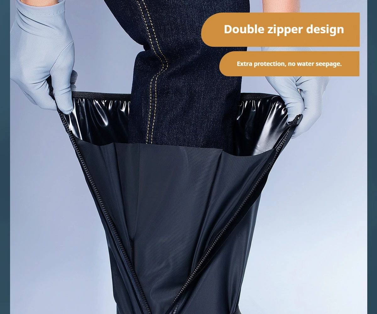 1 Paar Regenstiefel, hohe Schuhüberzieher, 42 cm hoch, strapazierfähig, wasserdicht, Schuh-Schutz, dick, rutschfest, für den Außenbereich. – Detail 11