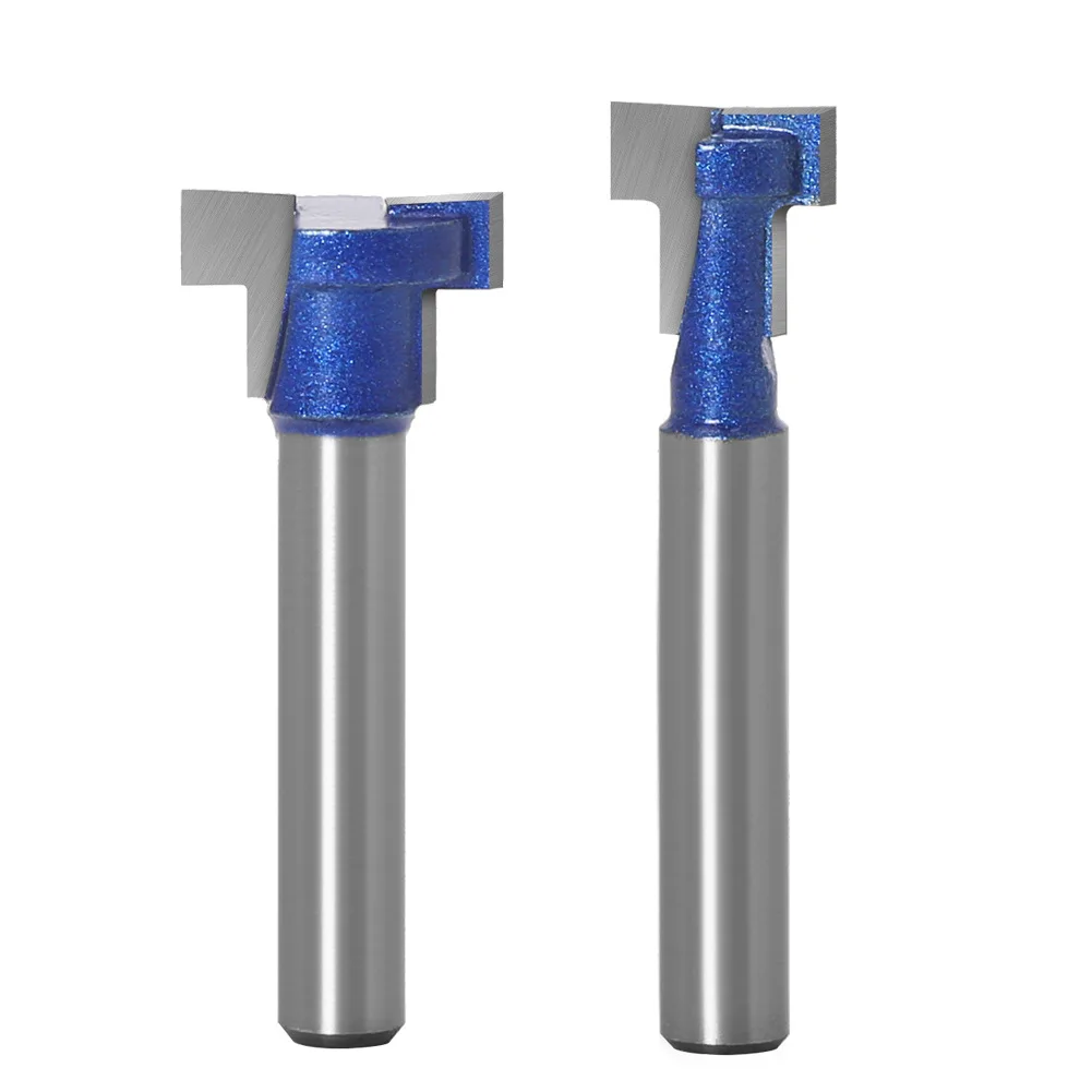 1/2PCS T-shaped Lock Hole Cutter 6/6.35mm Handle Alloy Screw Hole Milling Cutter Computer Engraving Machine Slotting Tool