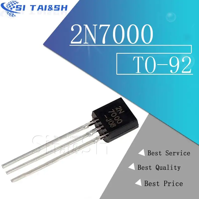 (20 sztuk) 100% nowy 2N7000 MOSFET małego sygnału 200 mA, 60 V tranzystor N-kanałowy TO-92 TO92 IC