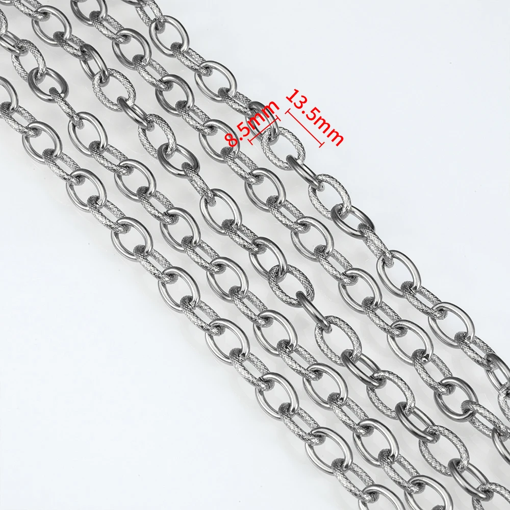 1M Stainless Steel Flat Square Frame Link Chains for DIY Jewelry Making