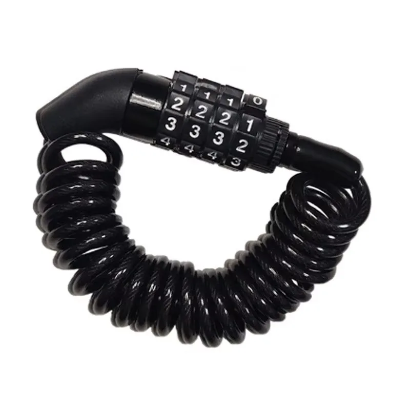Motorcycle Bicycle Anti-Theft Chain 4-Digit Password Combination Helmet Lock Safety Portable Cable Lock Durable Wire Rope
