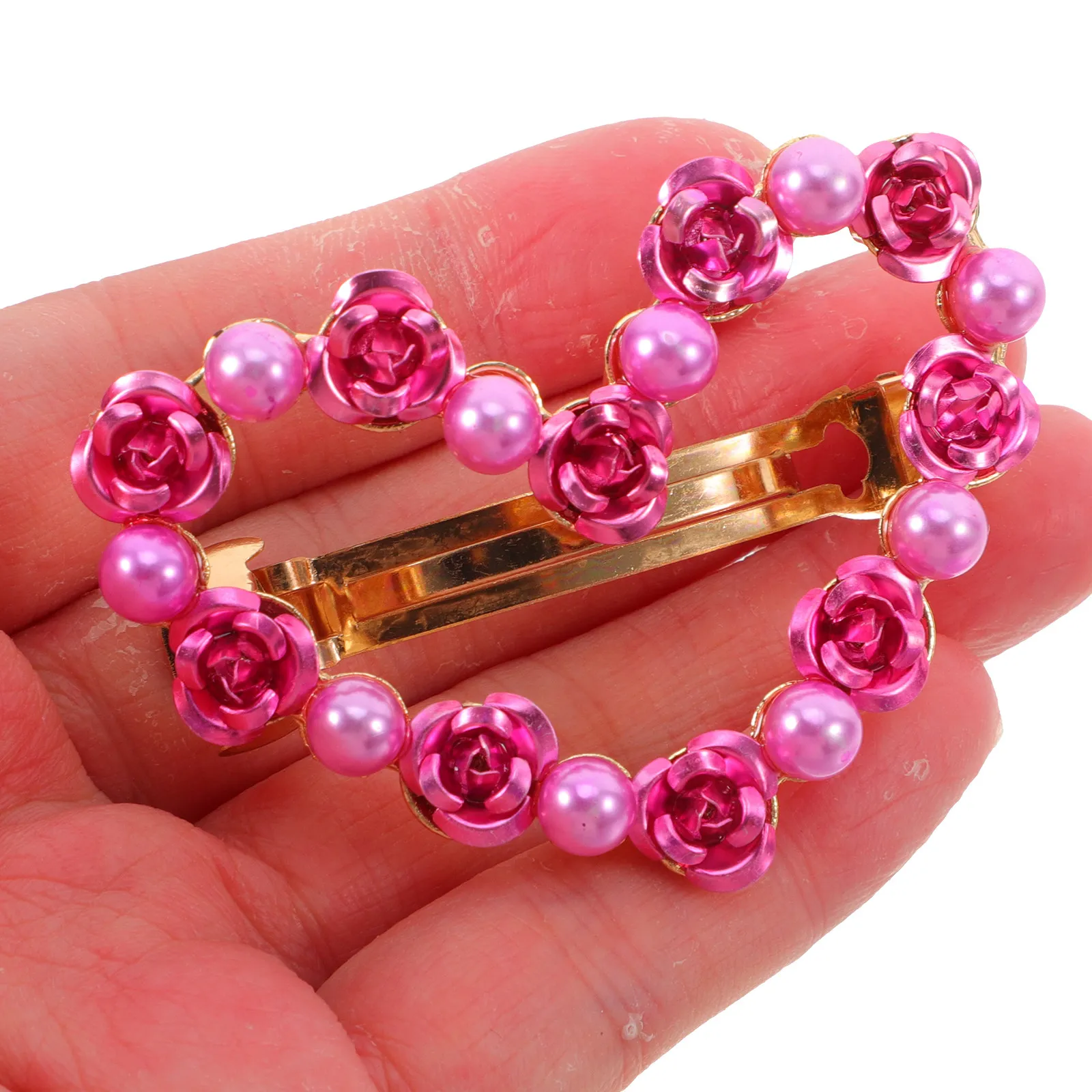 Elegant Rhinestone Heart Hair Clip Barrette for Women Small Lightweight Hollow Design Secure Grip Sparkling Hairpin for Daily