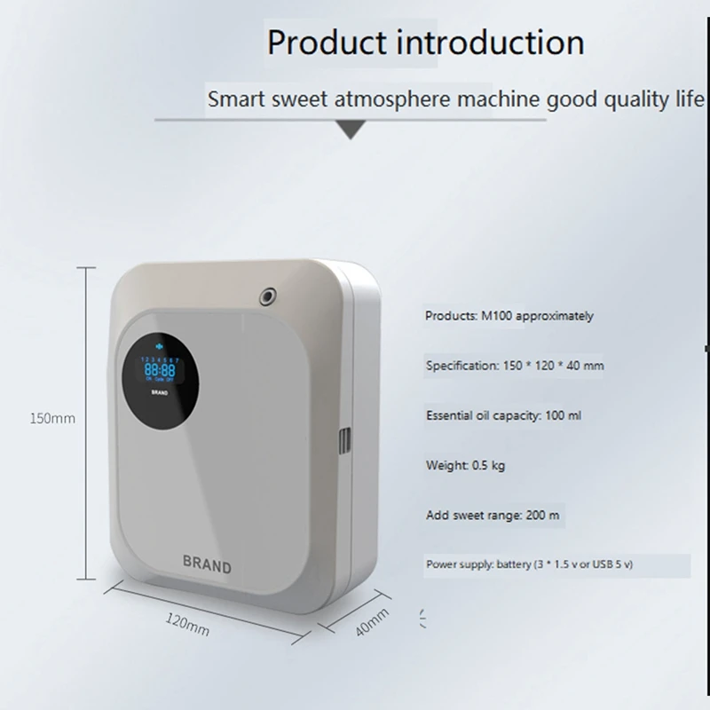 Difusor de aceite comercial para habitación, máquina de fragancia para el hogar, barra de cosméticos de sincronización para baño, área grande blanca, 150 Ml