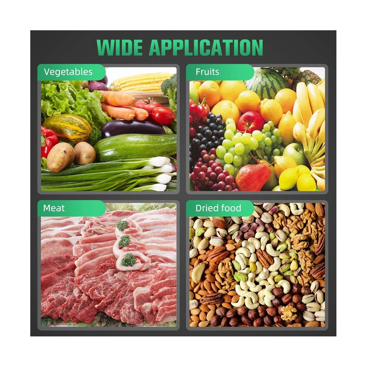 Vakuum maschine Lebensmittel Vakuum automatisches Luft dichtung system zur Aufbewahrung von Lebensmitteln trocken und nass mit Siegel beuteln Kit schwarz, EU-Stecker