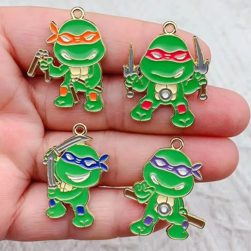 10pcs Enamel Cartoon animals Turtle Charm for Jewelry Making Cute Necklace Pendant Phone Earring Charms Diy Accessories