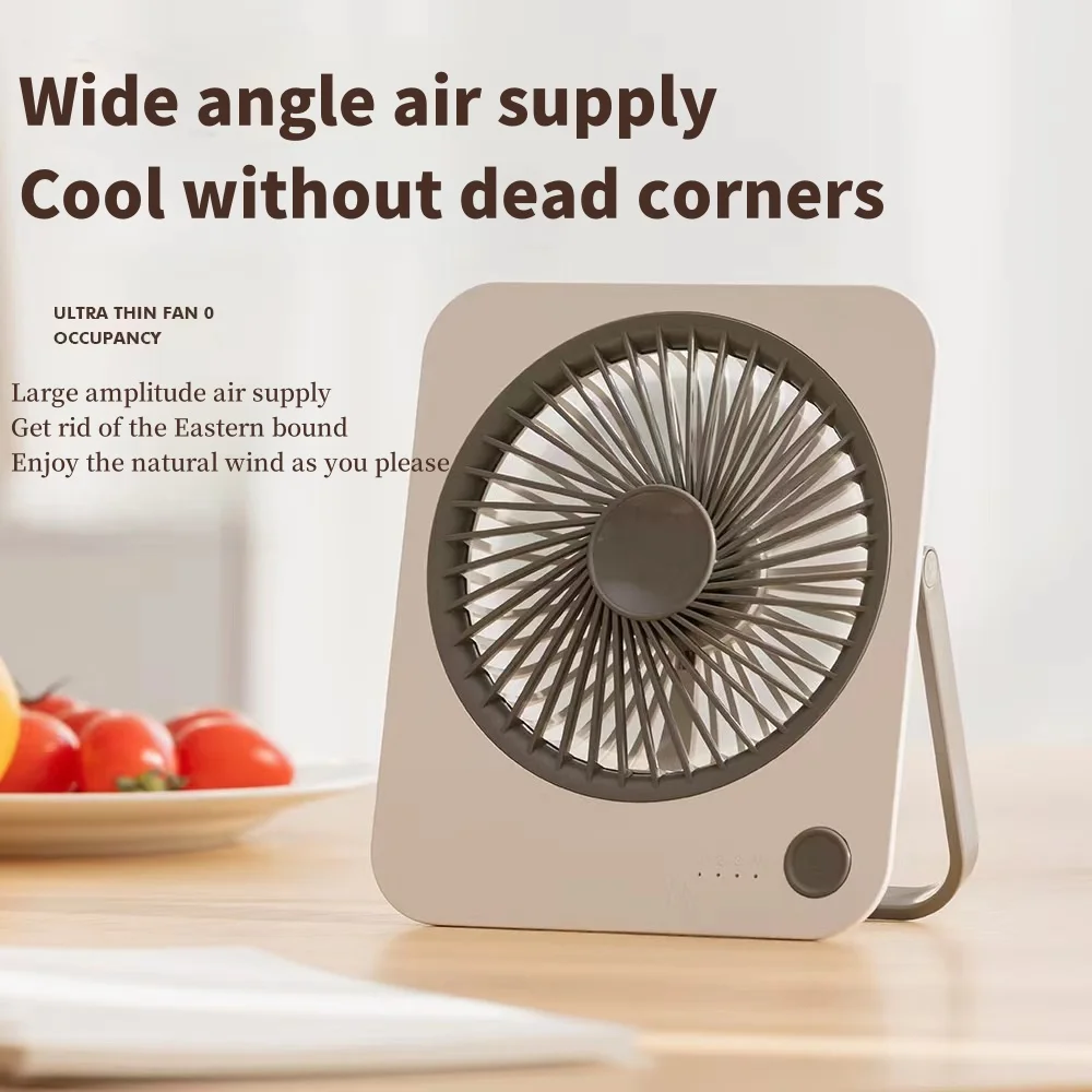 Mini Portable Fan Foldablel Small Fan Ultra Slim Simple Fashion Air Conditioner Cooling 4 Speed Adjustable Summer Personal Fan