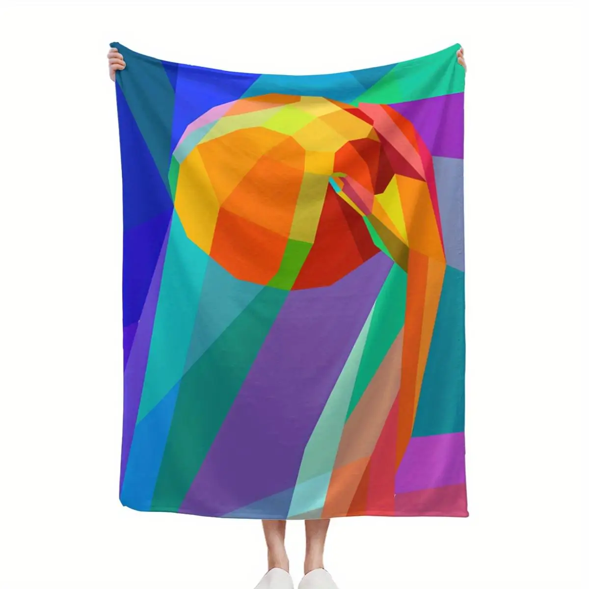 Super Soft Flannel Throw Blanket - Modern Geometric Print with Multicolor Concentric Circles, Vibrant Purple Pink Green