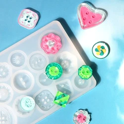 Handmade Button Silicone Resin Casting Molds Tiny Button Epoxy Pendant Mold Keychain Making Supply DIY Craft