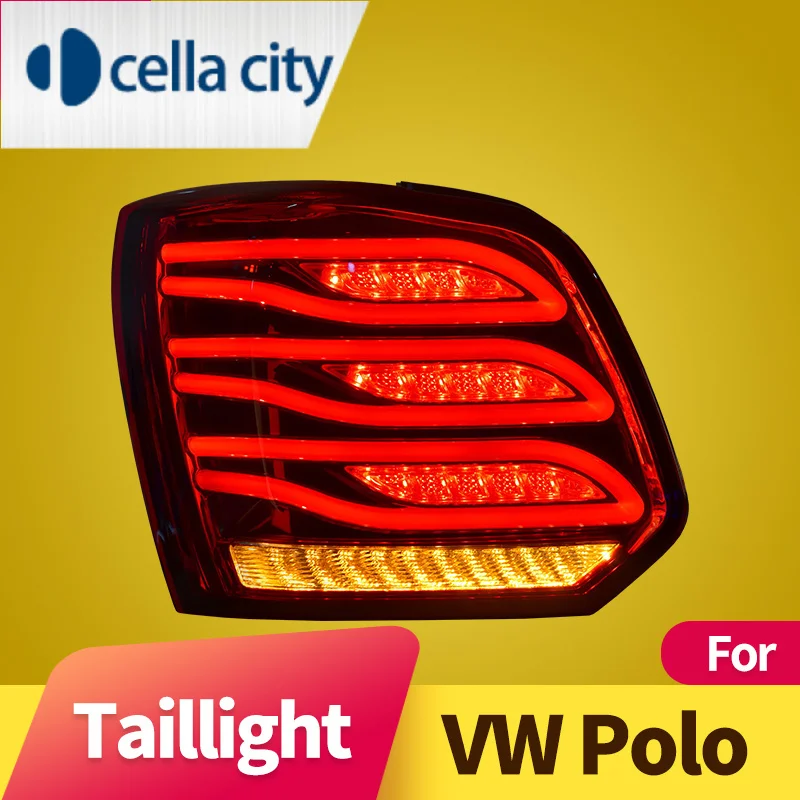 Taillight assembly for Volkswagen Polo 2010-2018 VW Polo LED Tail Light Sequential Turn Signal Brake Light Reverse Light