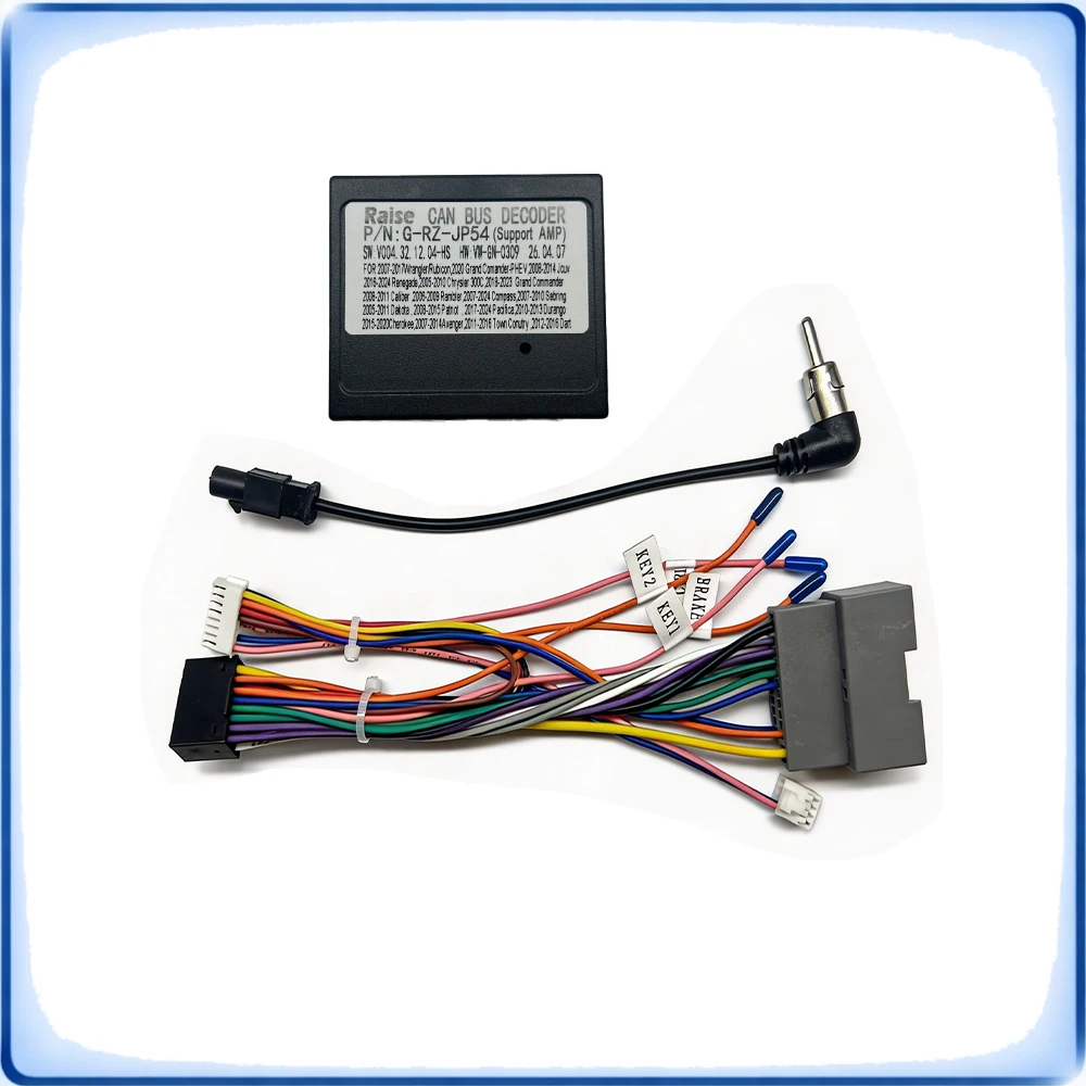 

22Pin to 16Pin Car Radio Wiring Harness with CANBUS Decoder for Jeep Compass Wrangler Android Stereo