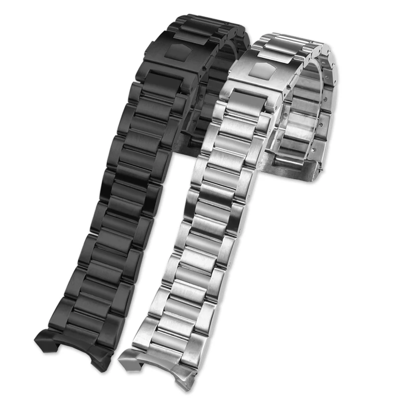 For TAG Heuer stainless steel strap Aquaracer Race Dive Carrera black water ghost 22mm 24mm curved metal watch band bracelet