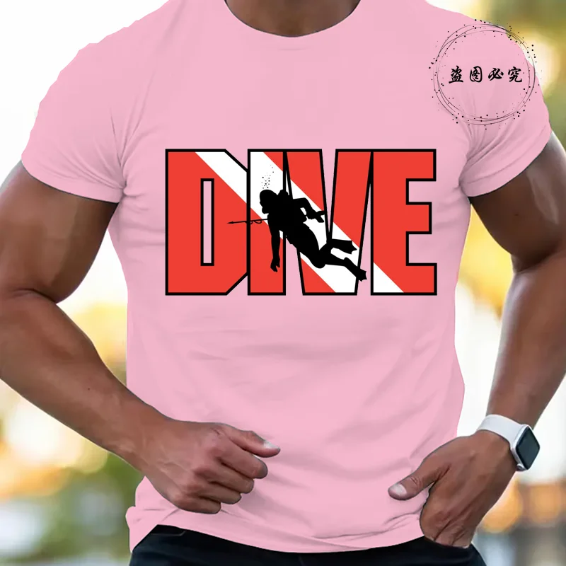New Fashion T Shirt for Men Casual Short Sleeve Hip Hop Streetwear SCUBA Dive Print Tee Shirt Pullover Mens Women T-shirt Tops