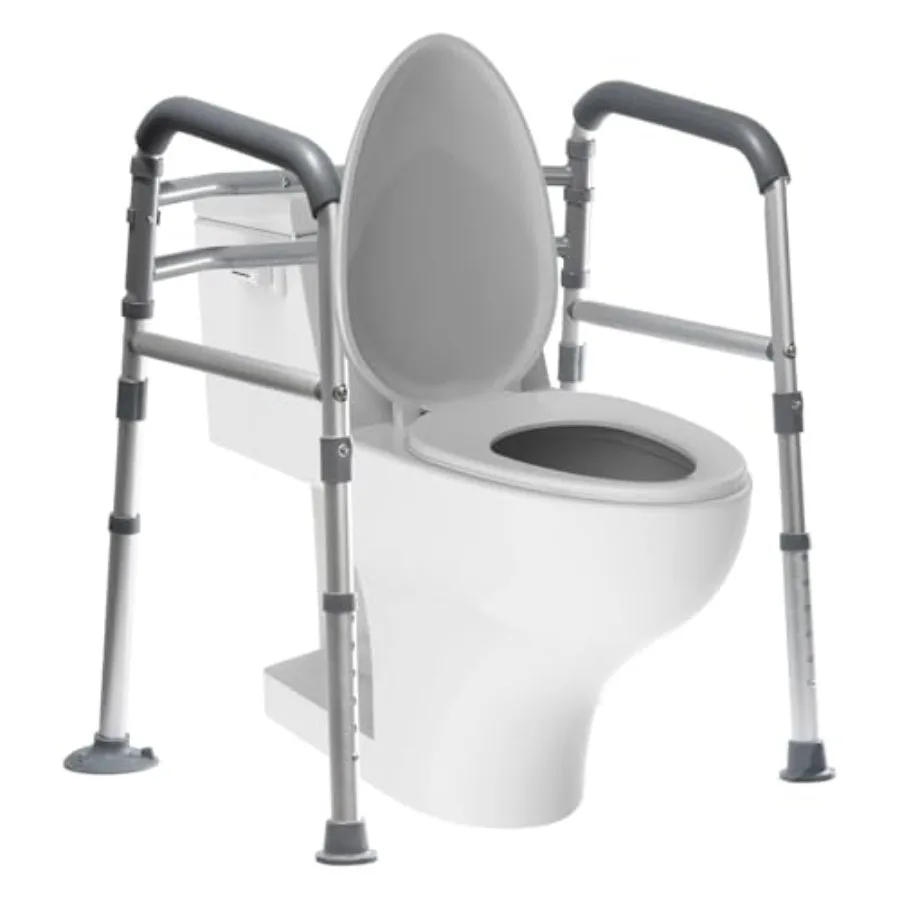 

Toilet Safety Rails, Height-Adjustable, Foldable, Tool-Free Assembly, for Elderly, Seniors, Handicap and Disabled, 350 lbs Capa