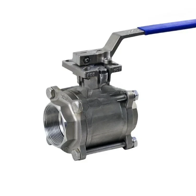 Wire mouth manual internal thread three-piece ball valve half package type