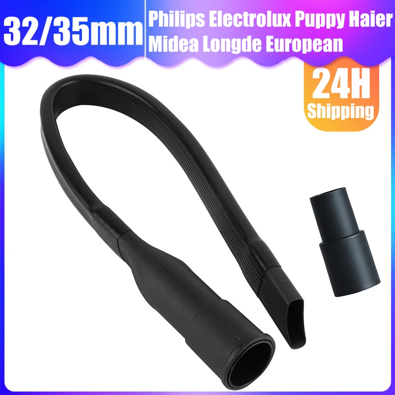 32mm Flexible Long Flat Crevice Tool And 35mm Adapter For universal Vacuum Cleaner Suction Deformable Hose Tube Nozzle Tool