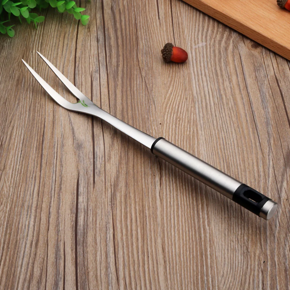 Stainless Steel Barbecue Spit Fork Kitchen Utensil Meat Skewers Grilled Chicken Roasting Serving