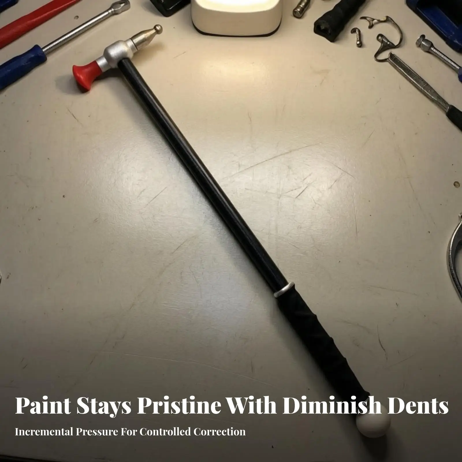 Ding Repair Hammer with Interchangeable Heads Non-Slip Tap down Tool Set Knock down Tool Set Stainless Steel for Mechanics