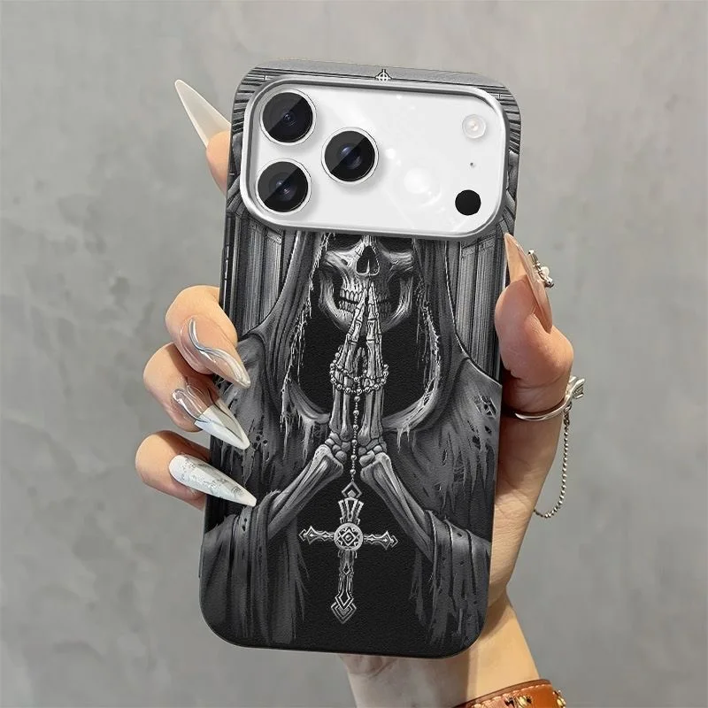 حافظة حماية ناعمة للهالوين لهاتف آيفون 17 16 15 13 12 11 14 Pro Max XS XR 16 Plus 17 Air X Death Skeleton Coque